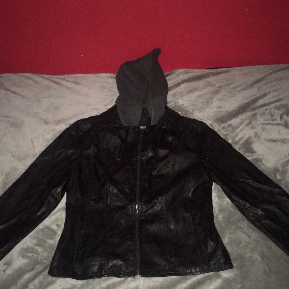 Black leather jacket